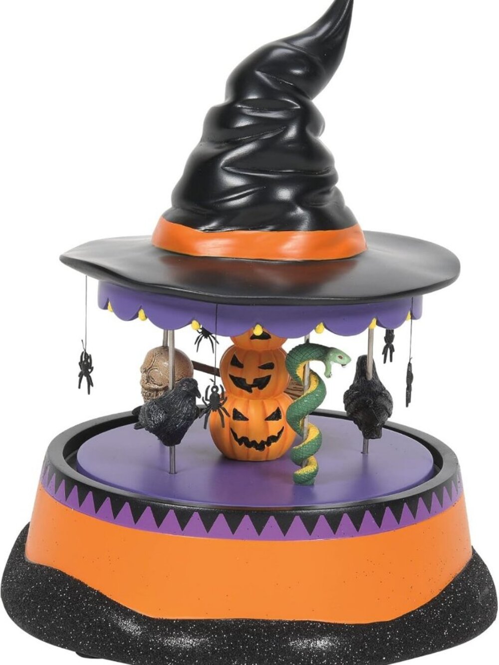 Haunted Halloween Animated Figurine - Scary Go Round Rotating Decor, 6.89